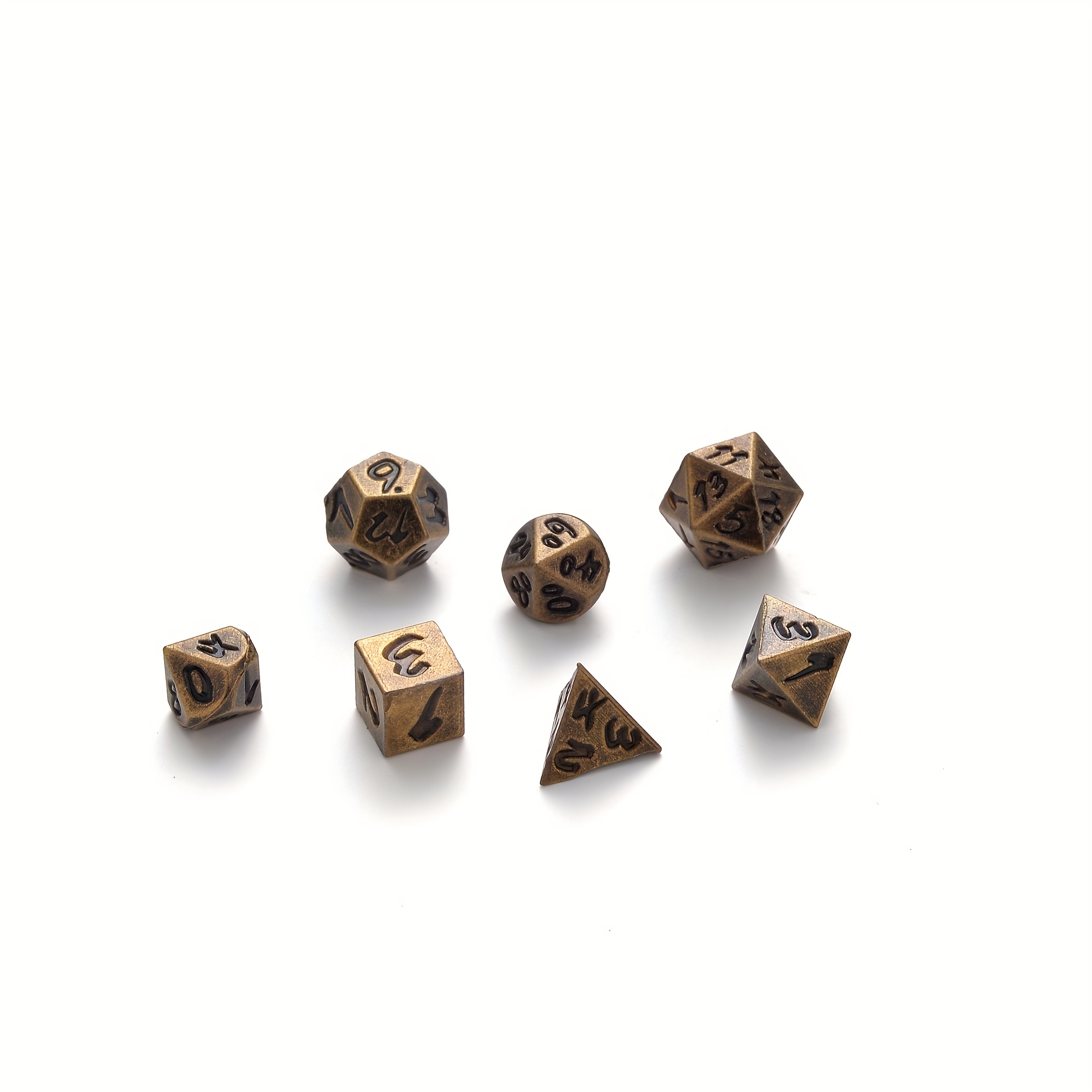 7-Part Metal Zinc Alloy Mini Faceted Dice Kit